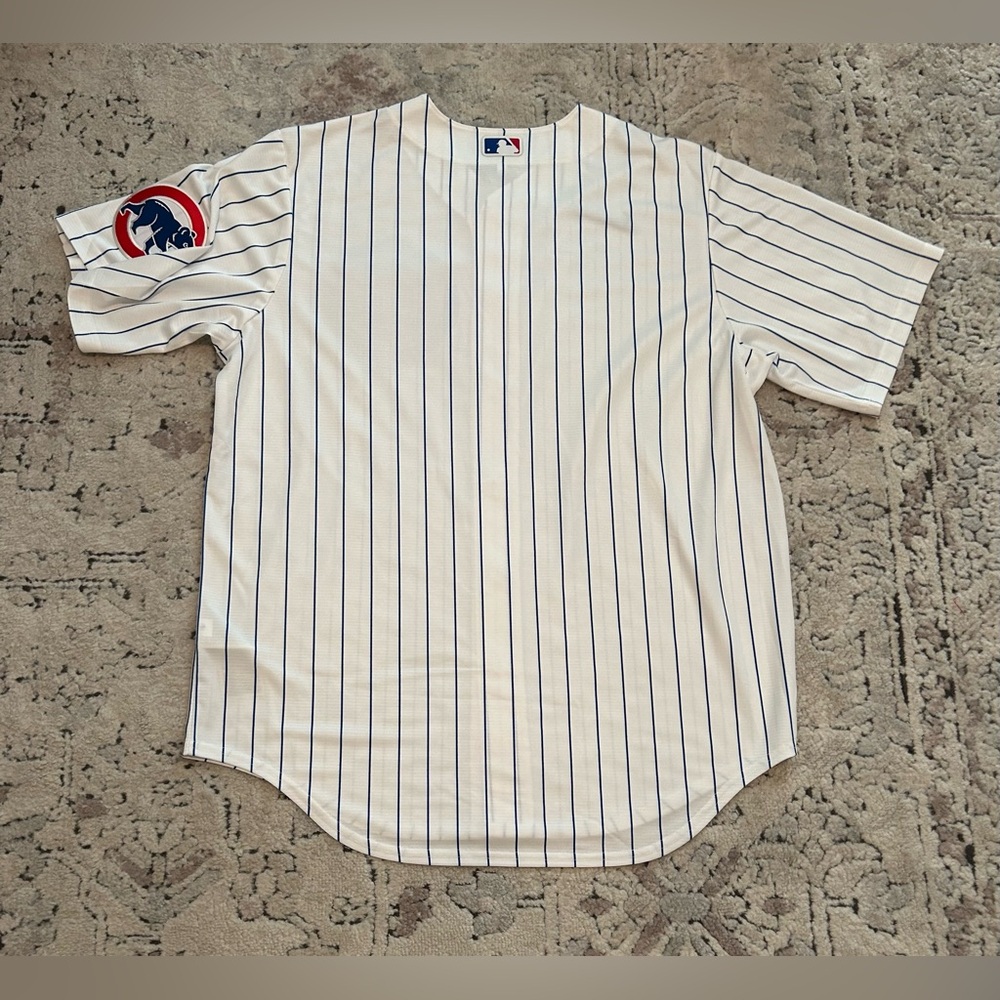 Nike Authentic Chicago Cubs MLB Baseball Pinstripe with Patch Jersey Men’s Sz: L - Picture 6 of 6